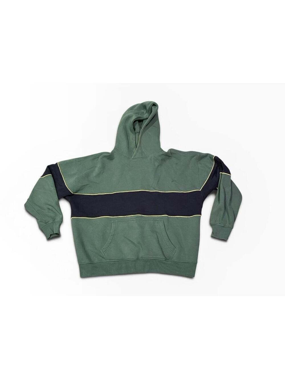 Abercrombie & Fitch Hoodie Mens Medium Blue Green Pullover Sweatshirt Rugby